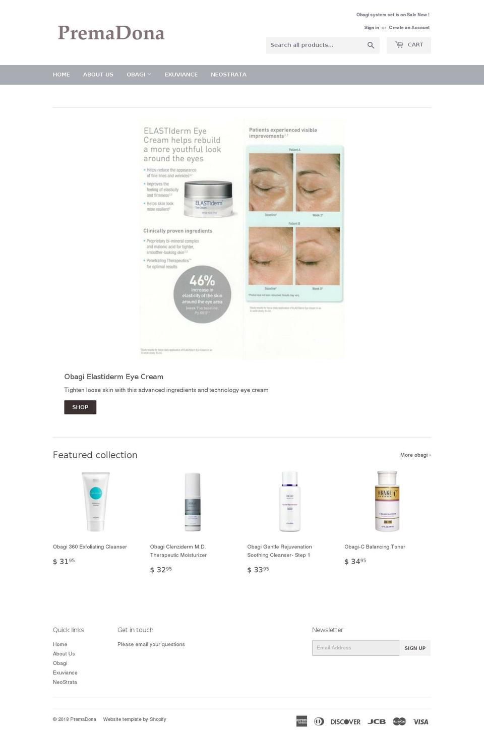 premadona.com — Shopify storefront screenshot