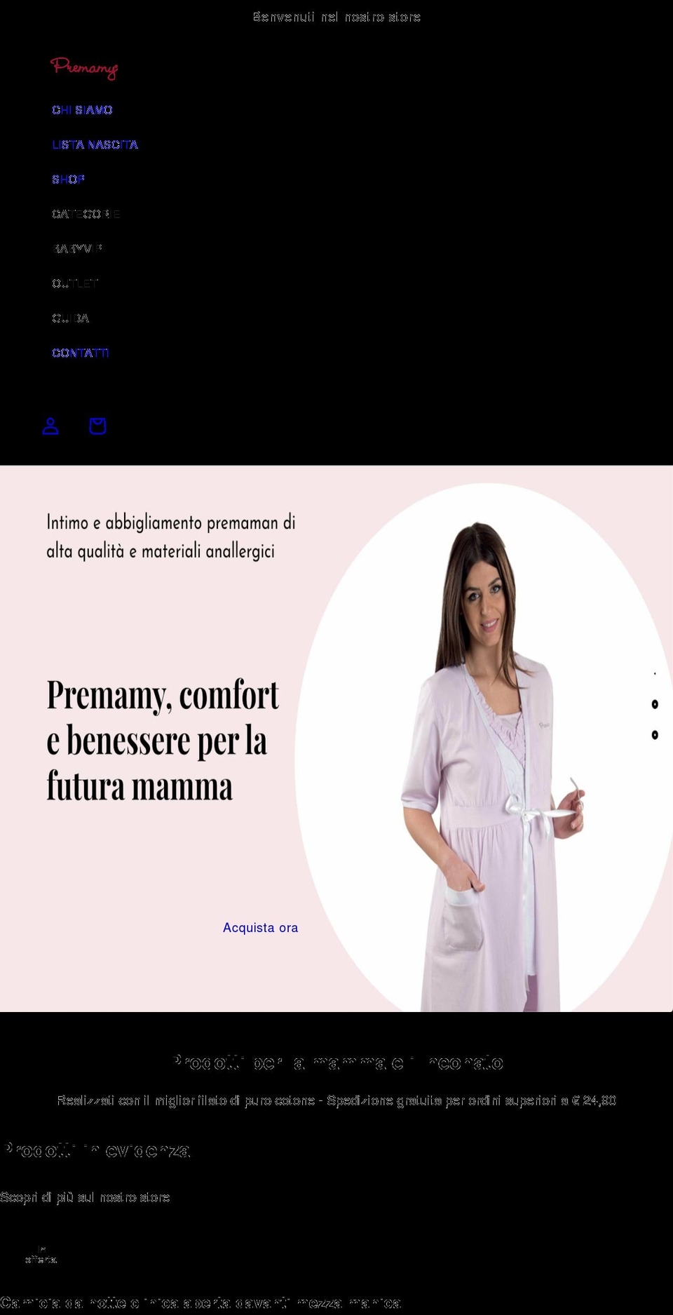 premamy.it shopify website screenshot