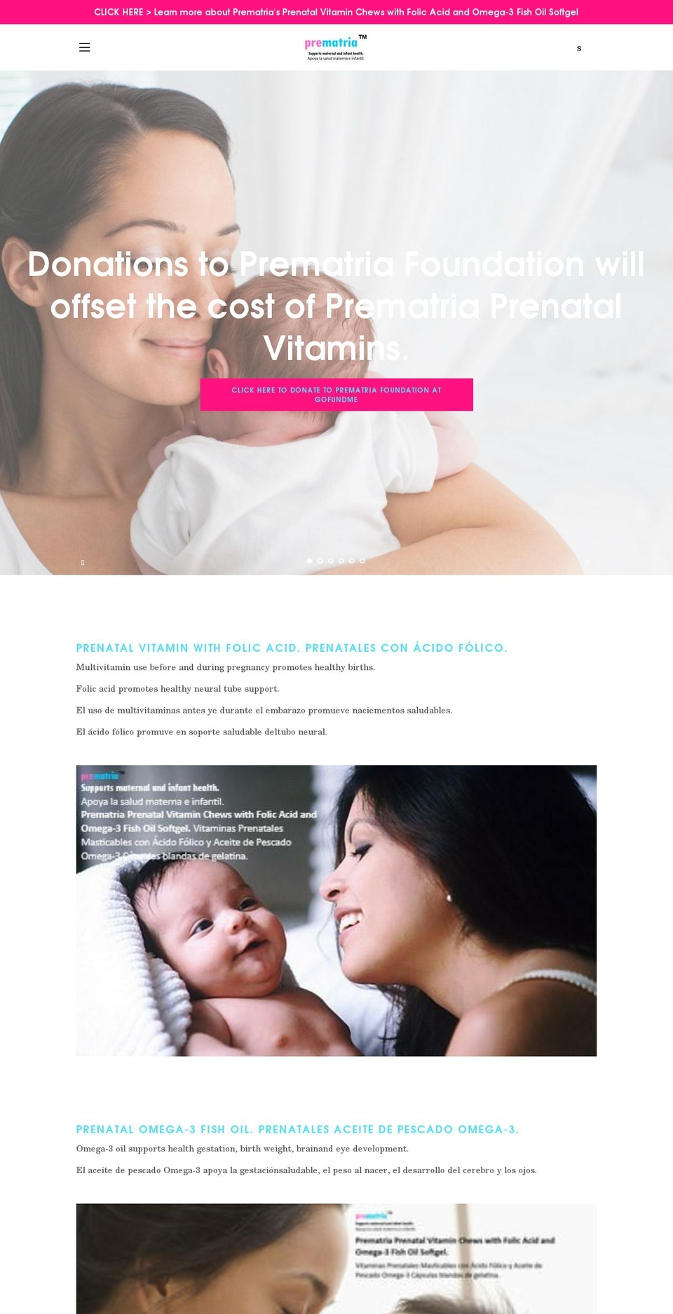 prematria.org shopify website screenshot