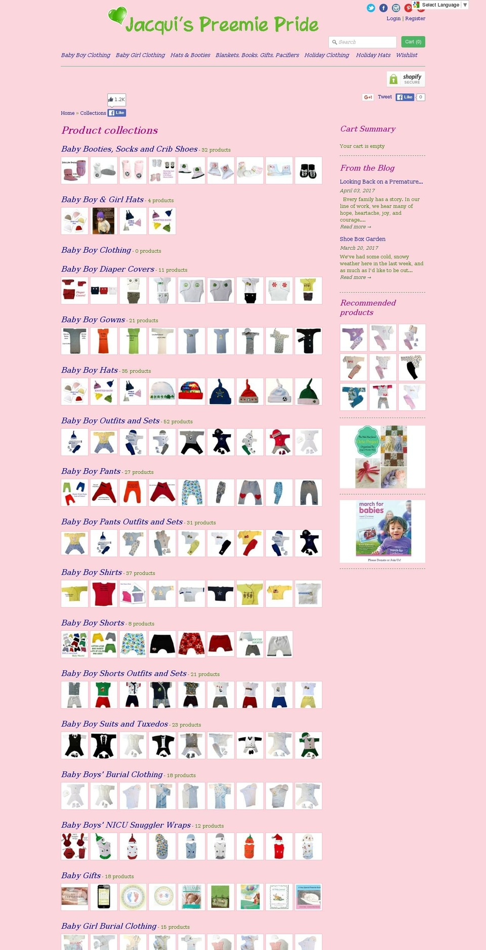 prematurebabiesclothes.com shopify website screenshot