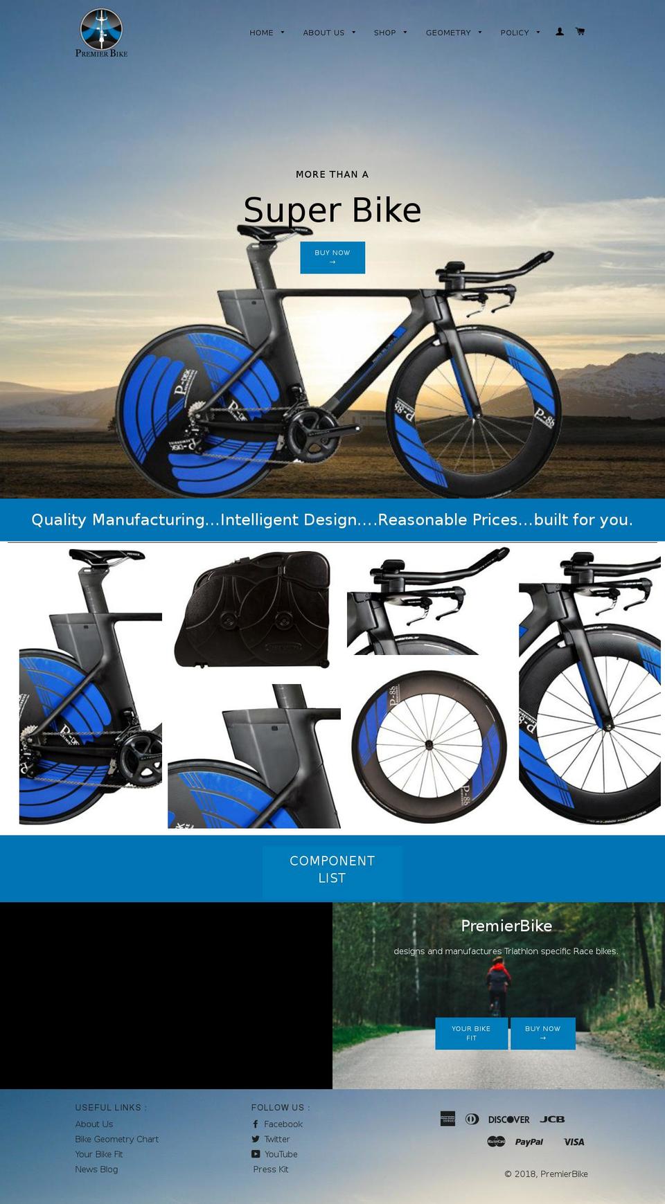 premierbike.com shopify website screenshot