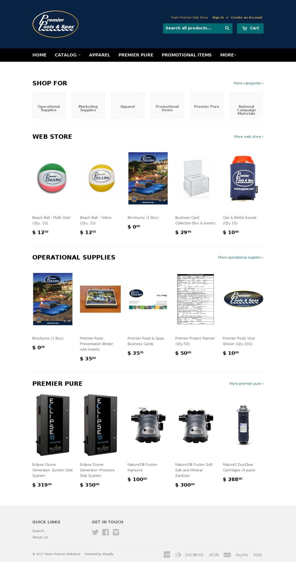 premiercompanystore.com shopify website screenshot
