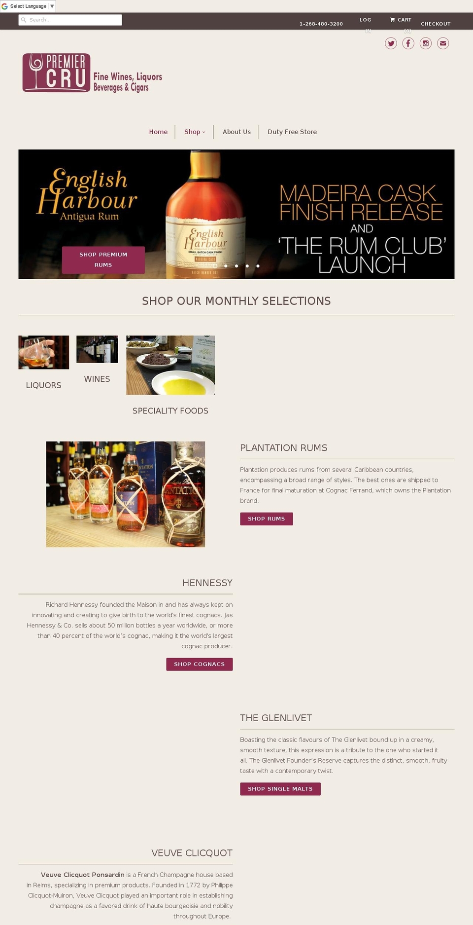 premiercru.biz shopify website screenshot