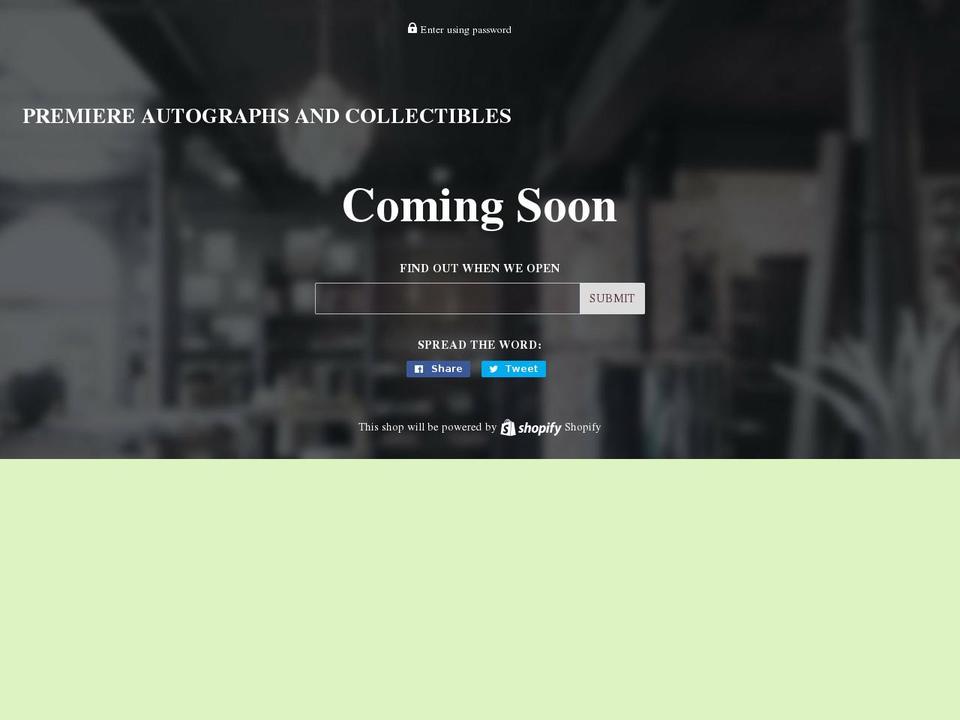 premiereautographs.com — Shopify storefront screenshot