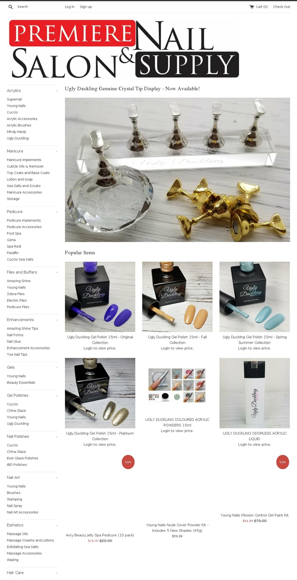 premieresalonandnailsupply.com shopify website screenshot