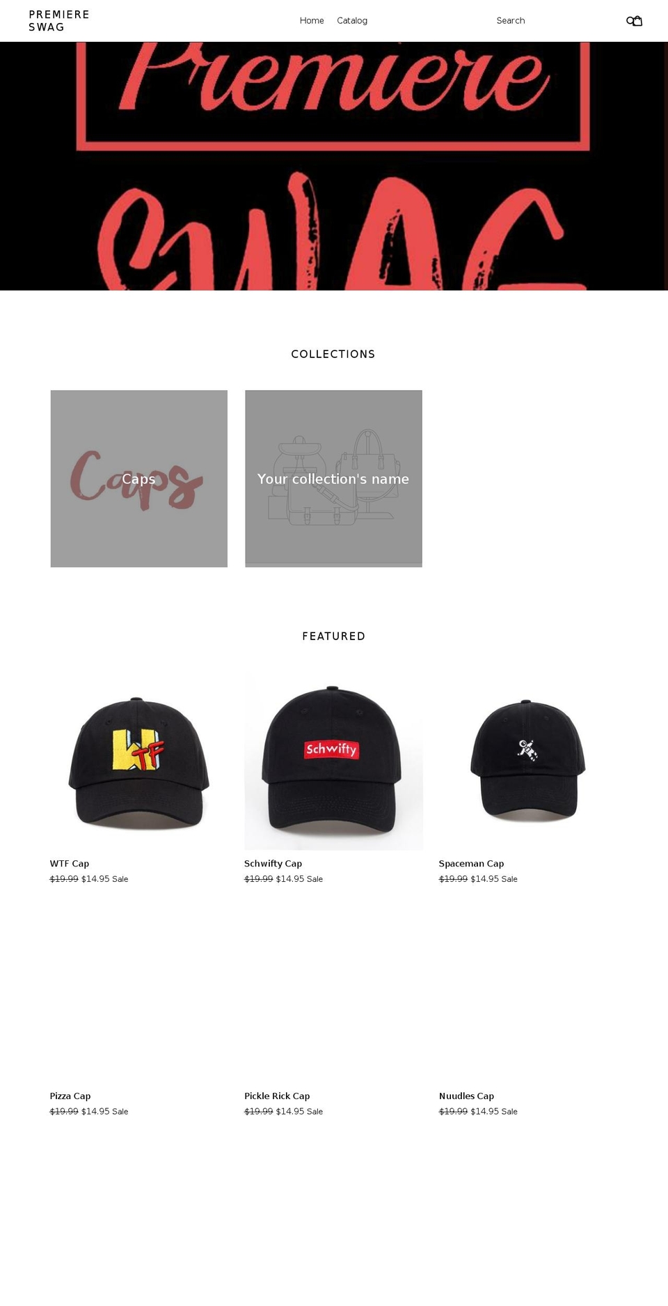 premiereswag.com — Shopify storefront screenshot