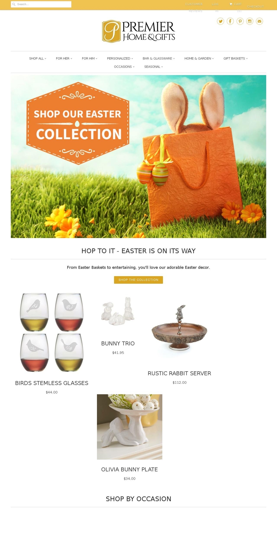 Gifts Shopify theme site example premierhomeandgifts.com