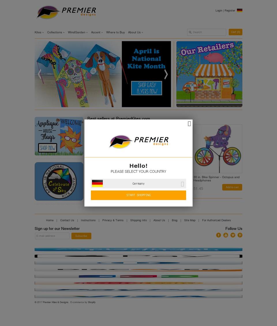 20161213 - PremierKites.com Expression Shopify theme site example premierkites.com