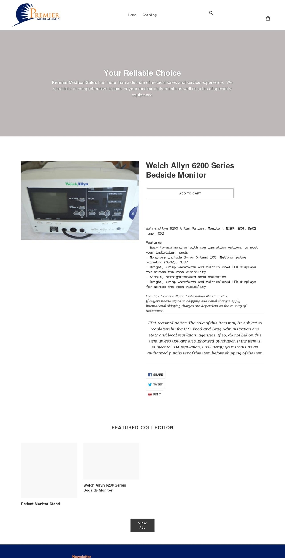 premiermedshop.com shopify website screenshot