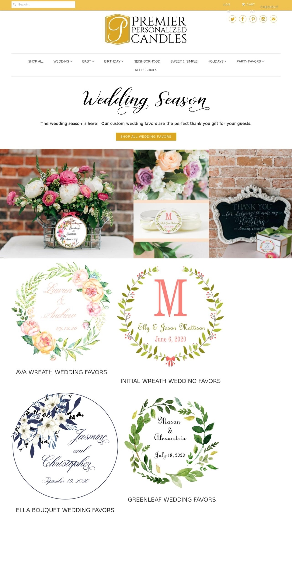 premierpersonalizedcandles.com shopify website screenshot