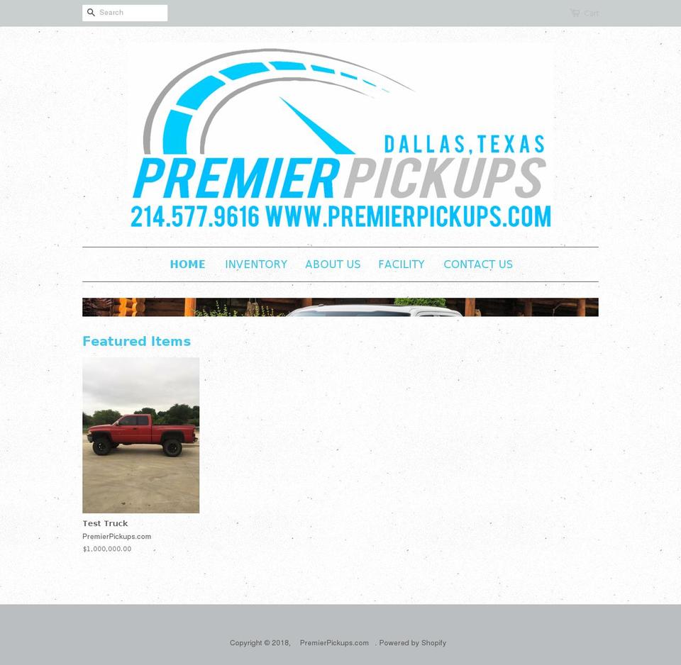 premierpickups.com — Shopify storefront screenshot