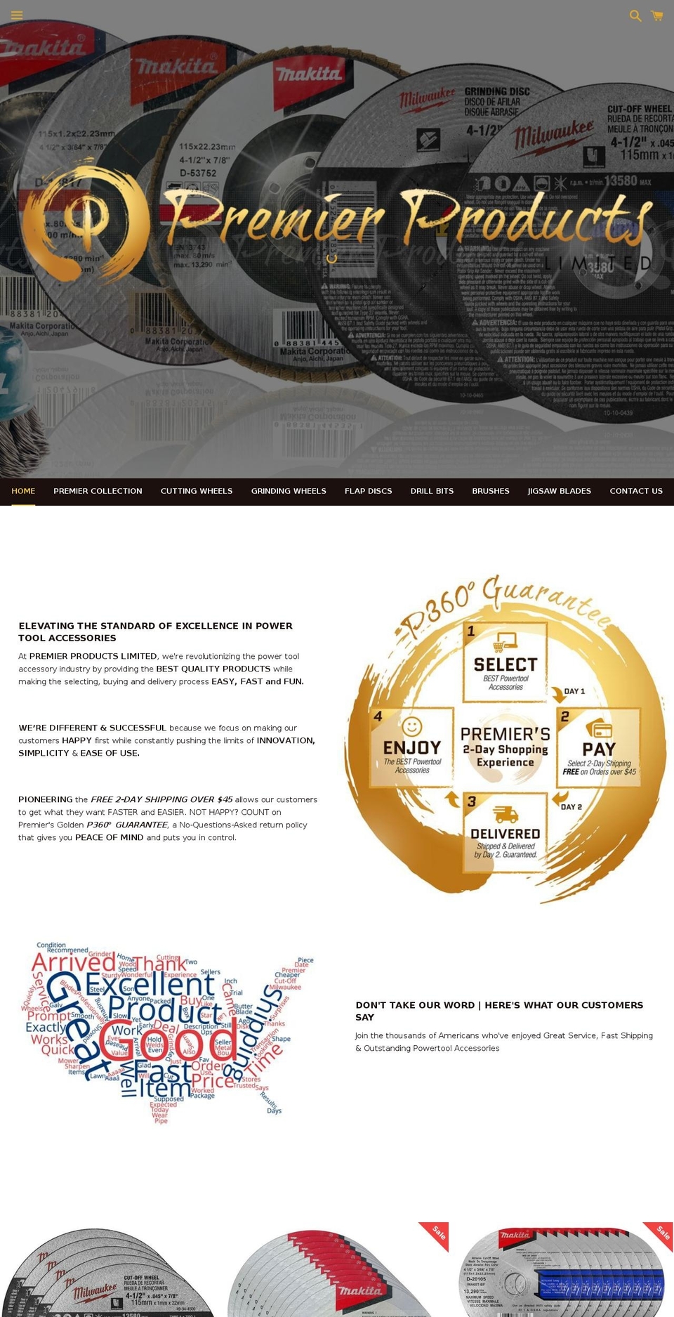 qeretail Shopify theme site example premierproducts-ltd.com