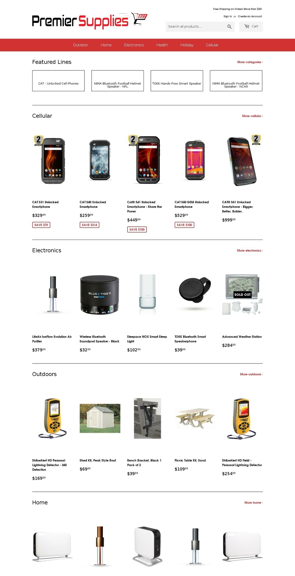 premiersupplies16.com — Shopify storefront screenshot