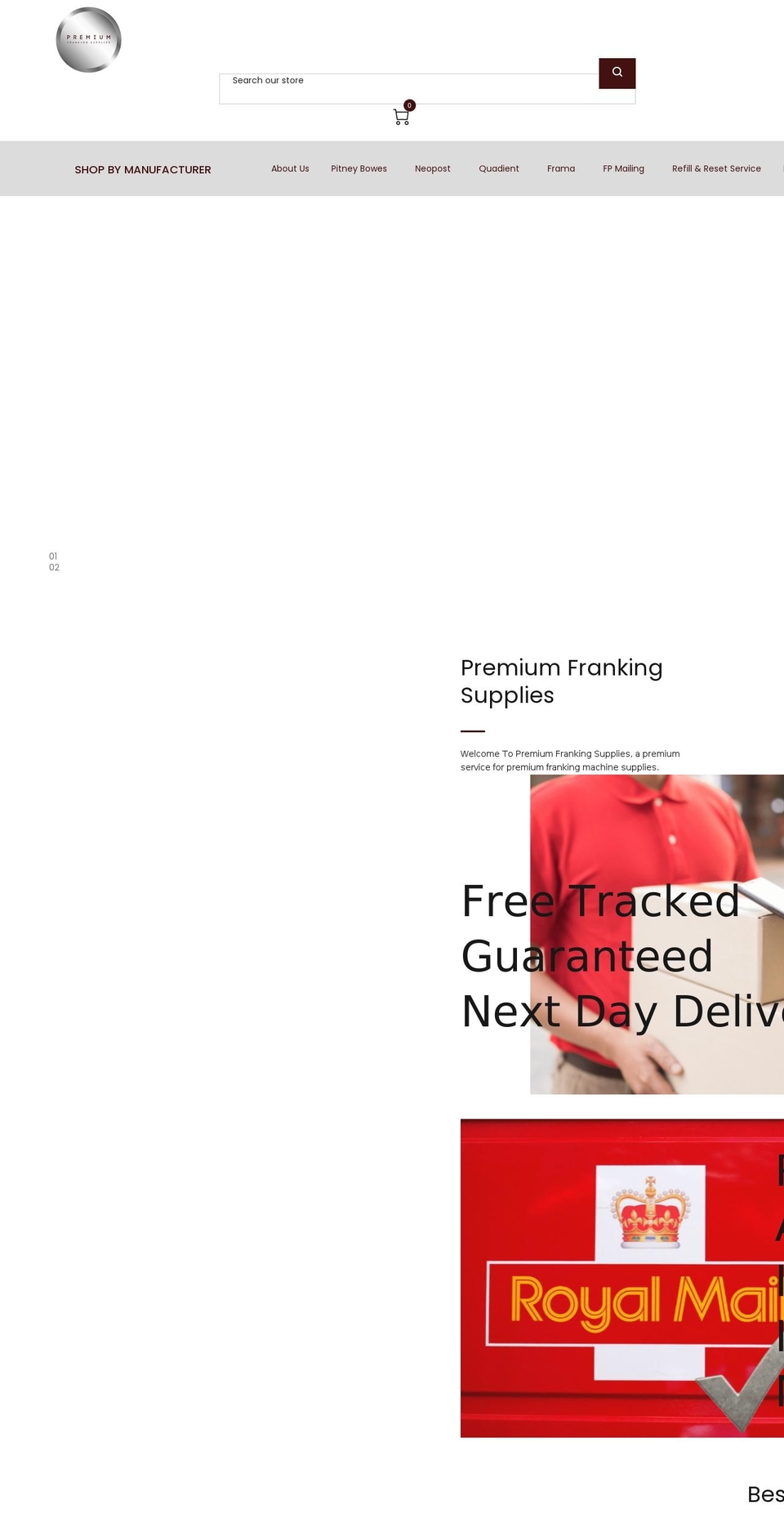 premium-franking-supplies.co.uk shopify website screenshot