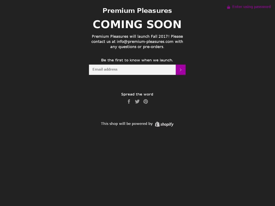 premium-pleasures.com — Shopify storefront screenshot