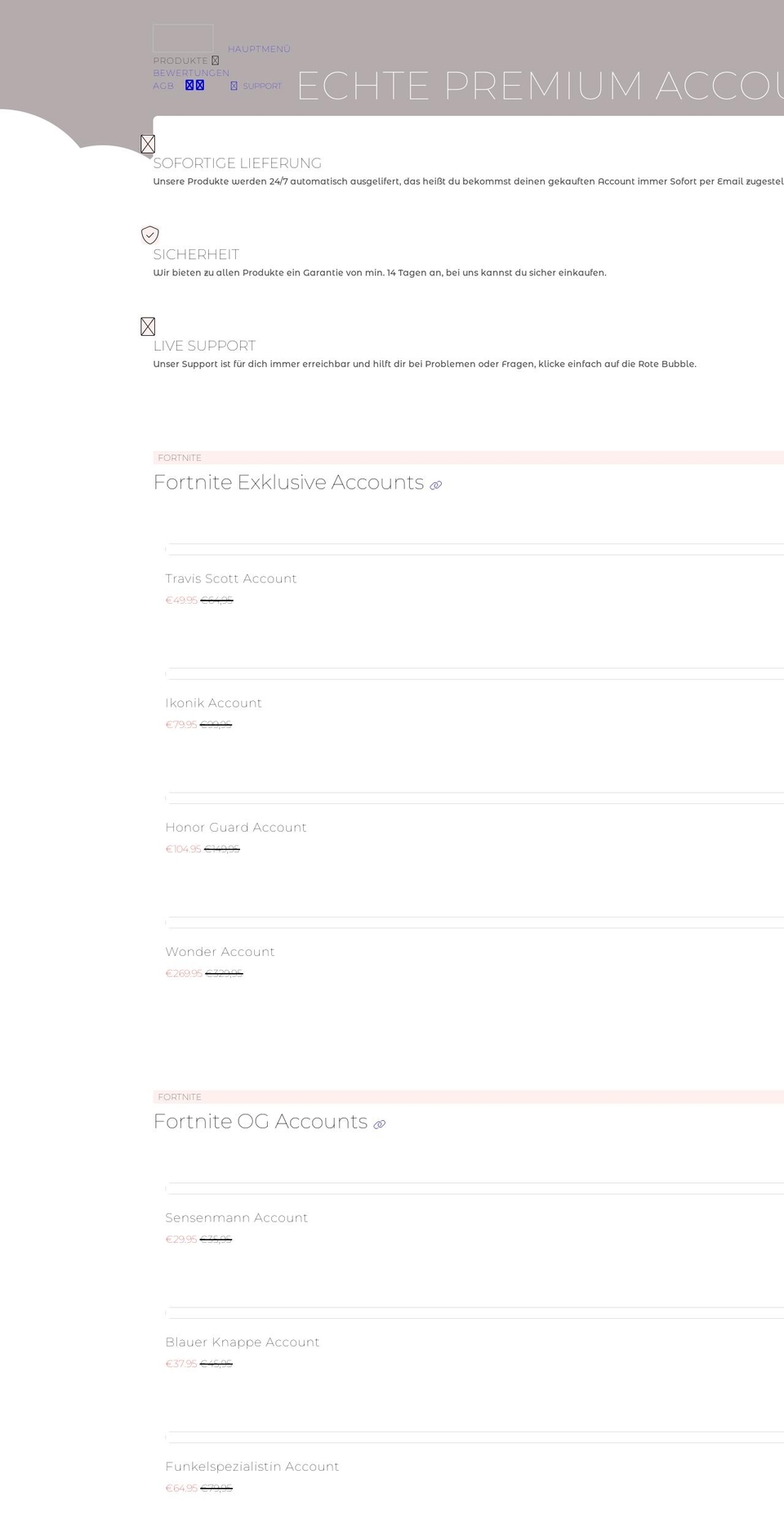 premiumalts.com shopify website screenshot