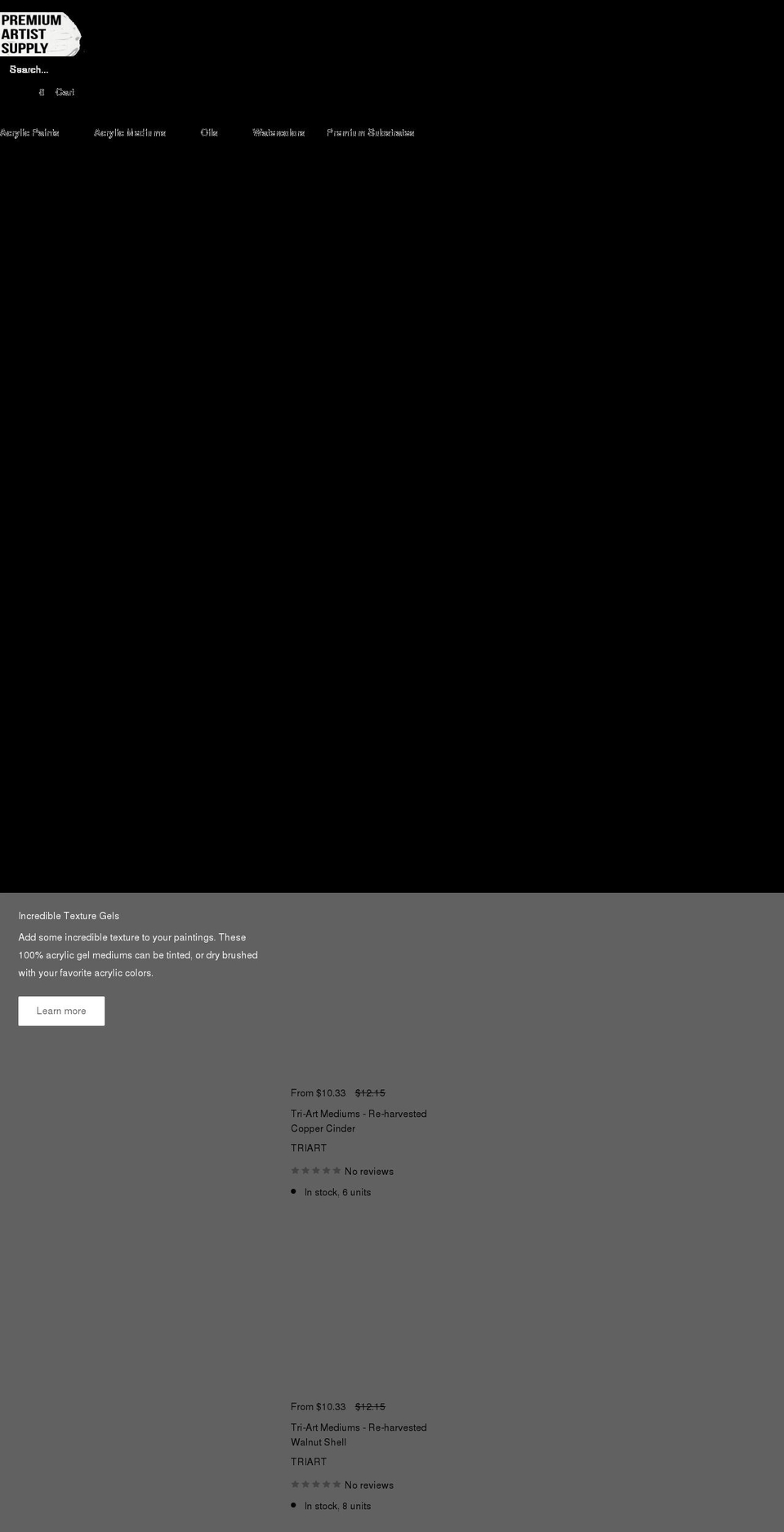 premiumartistsupply.com shopify website screenshot