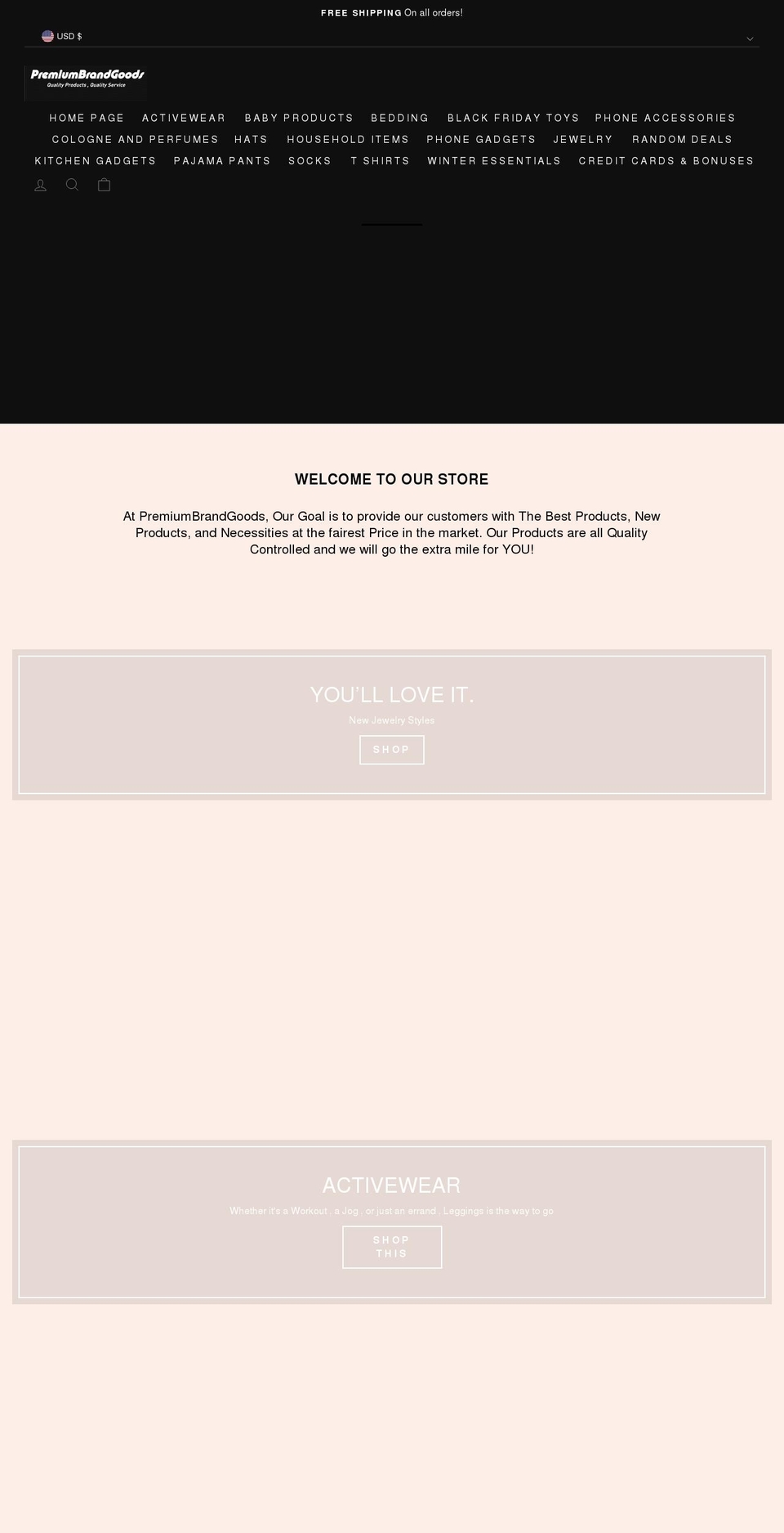 premiumbrandgoods.com shopify website screenshot