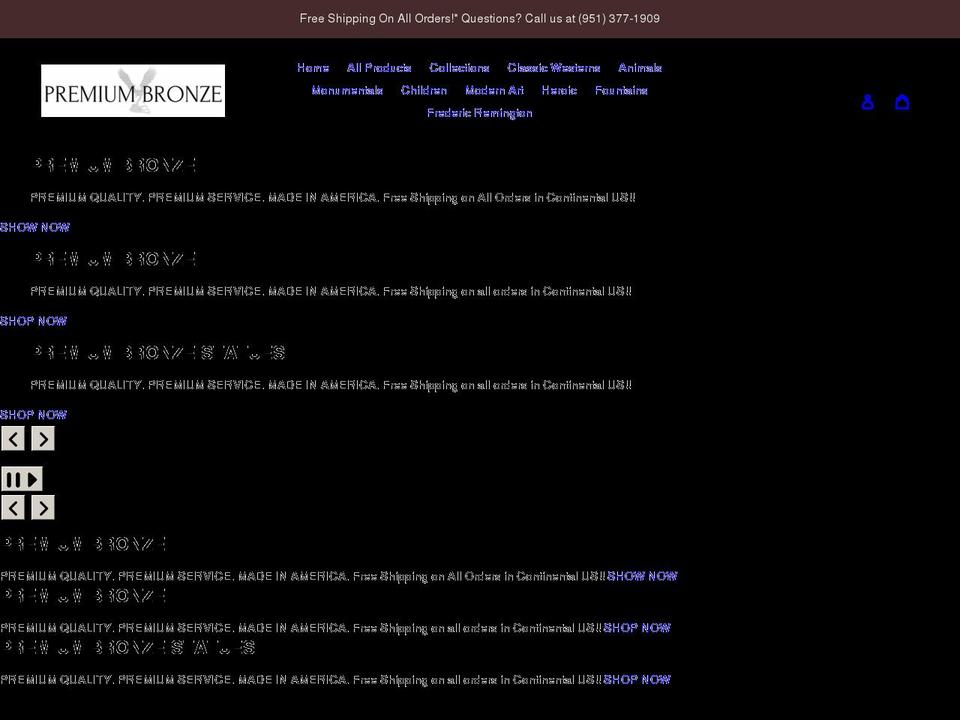 premiumbronze.com shopify website screenshot