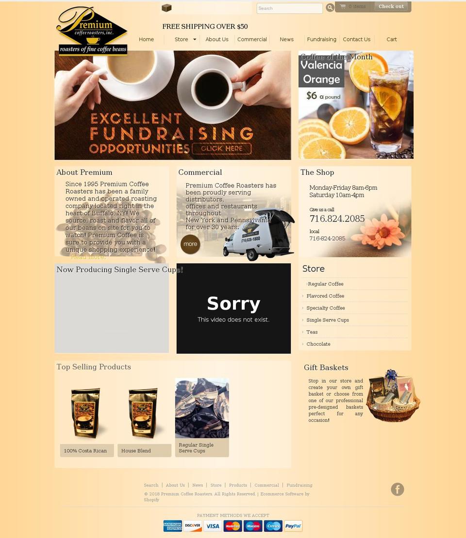 premium Shopify theme site example premiumcoffeeco.com