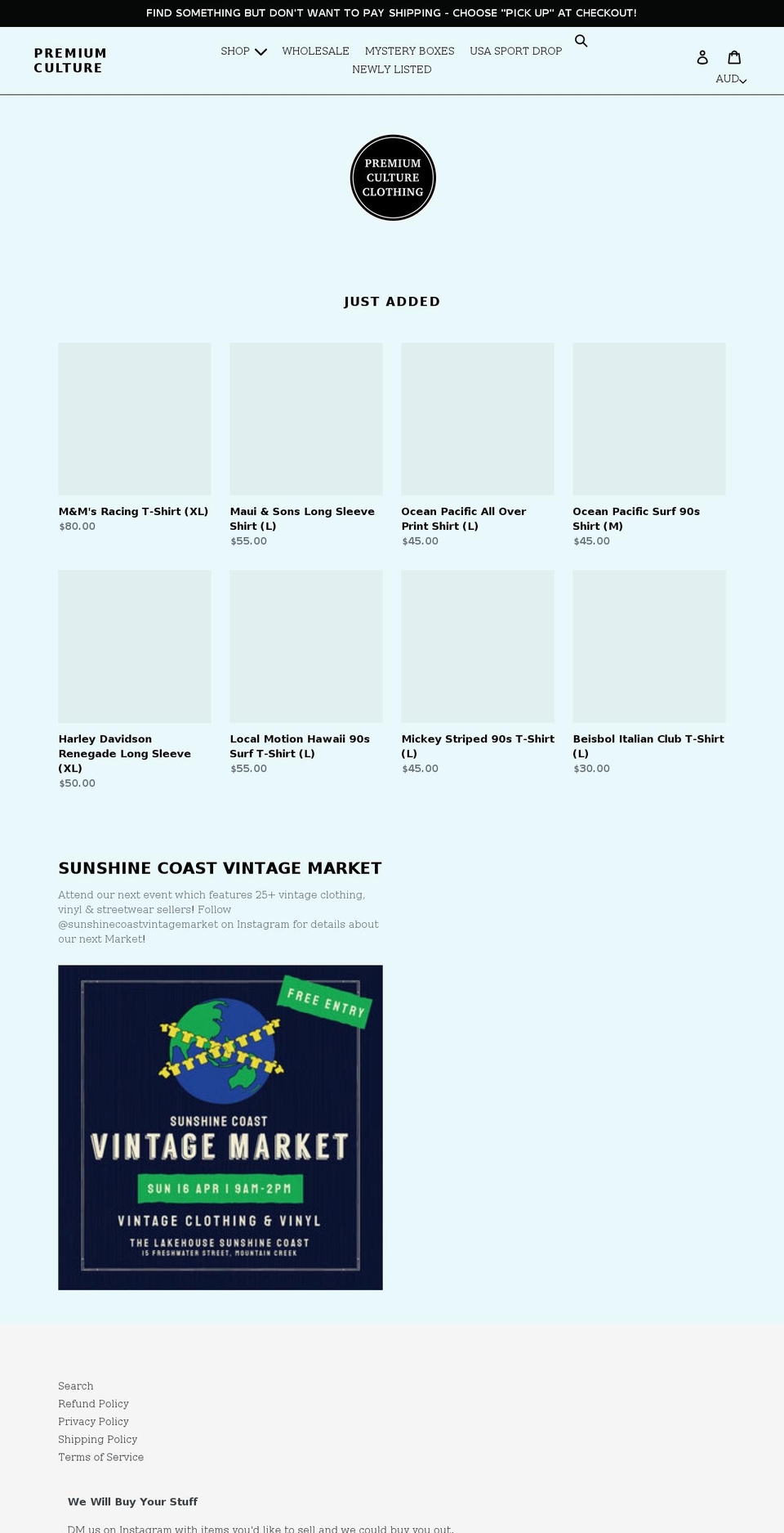 premiumcultureclothing.com shopify website screenshot