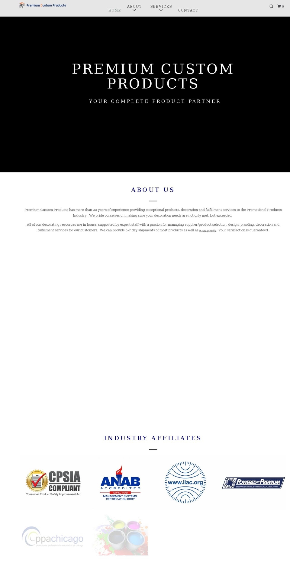 premiumcustomproducts.com shopify website screenshot