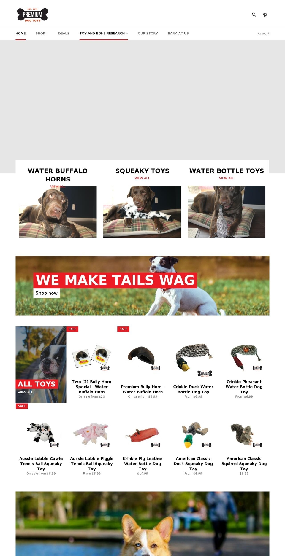 premiumdogtoys.com — Shopify storefront screenshot