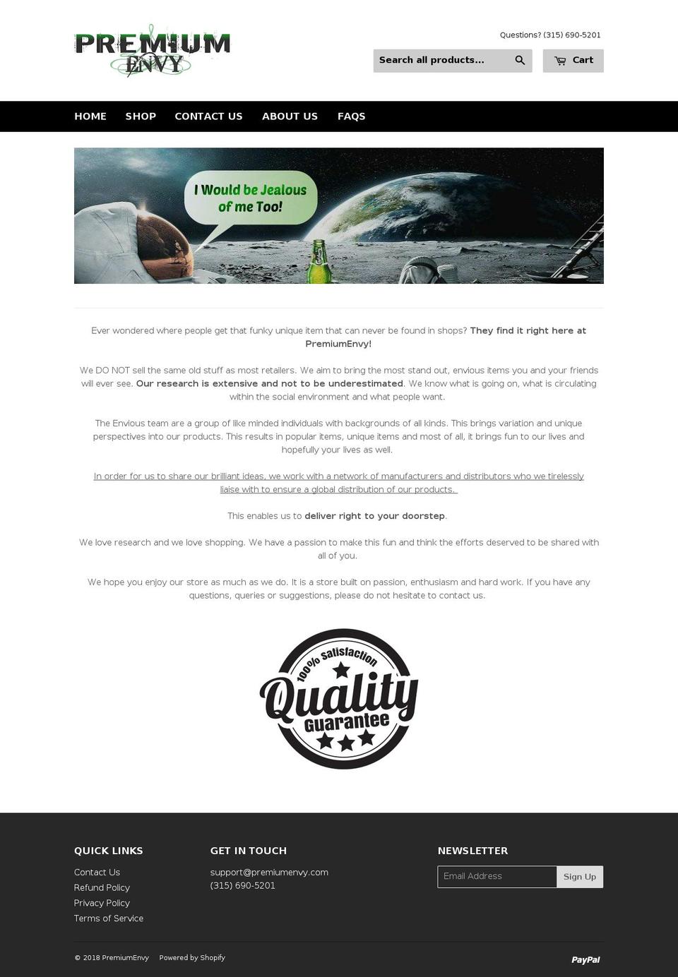 premiumenvy.com shopify website screenshot