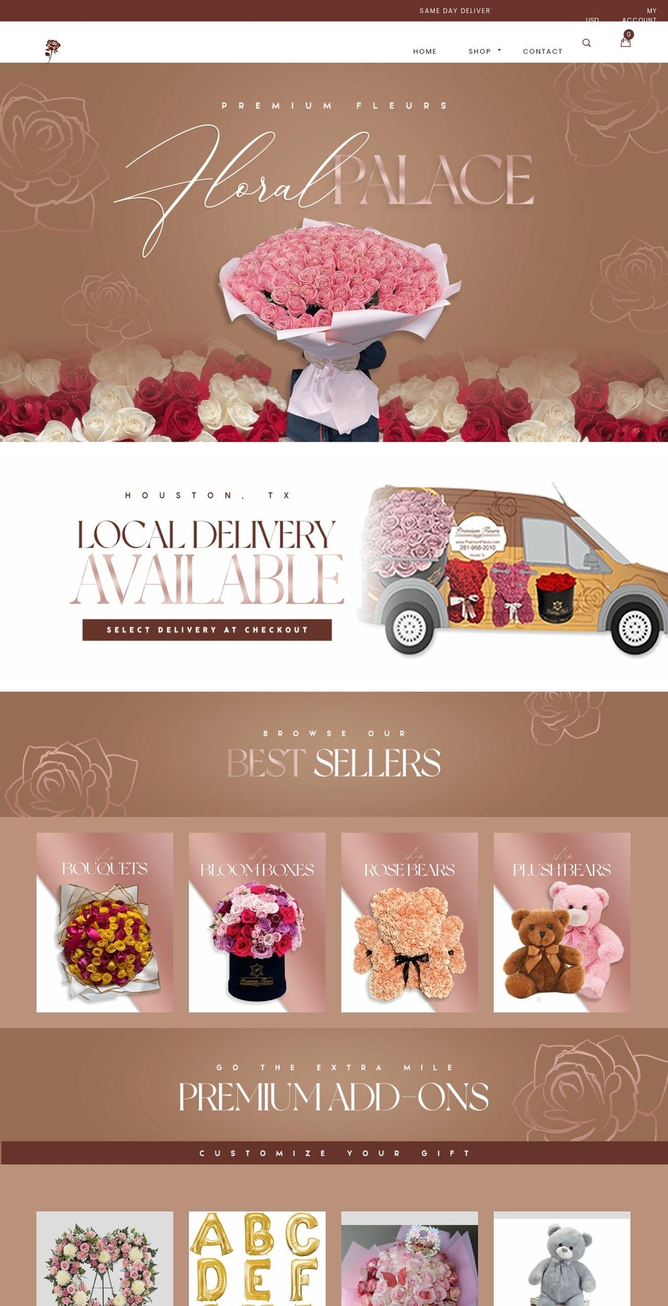 premiumfleurs.com shopify website screenshot