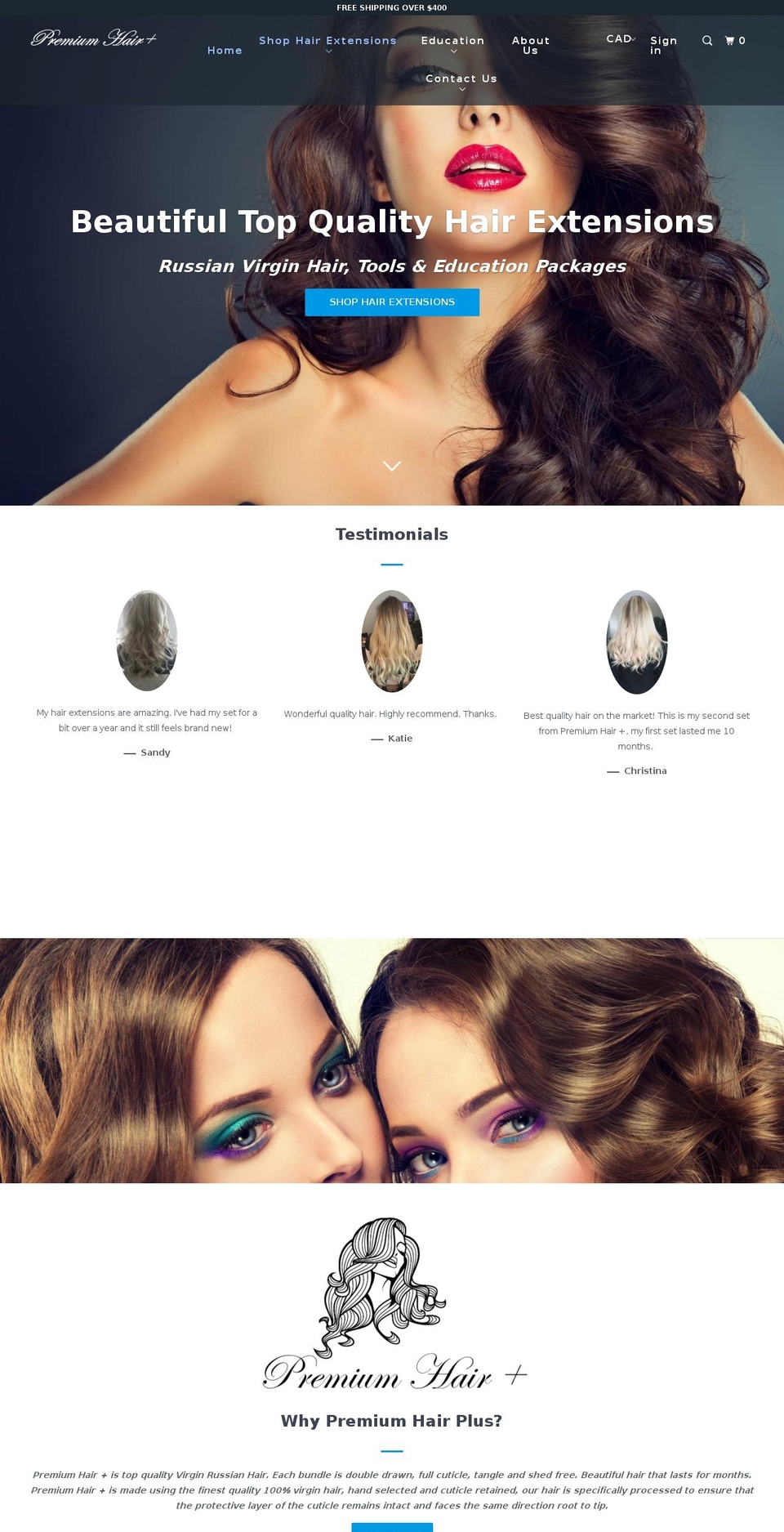 premiumhairplus.com — Shopify storefront screenshot
