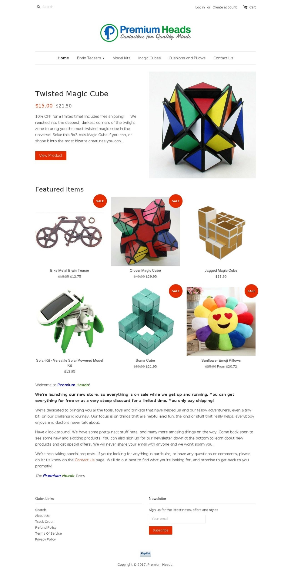 premiumheads.com shopify website screenshot