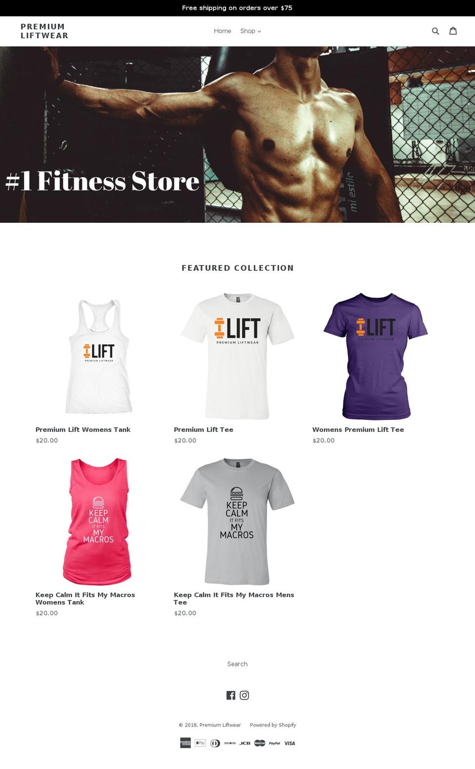 premiumliftwear.com — Shopify storefront screenshot
