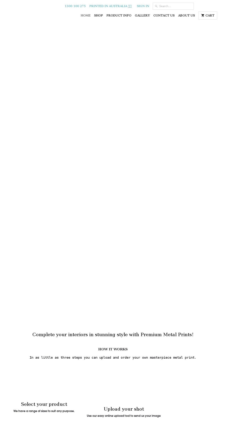 premiummetalprints.com.au shopify website screenshot