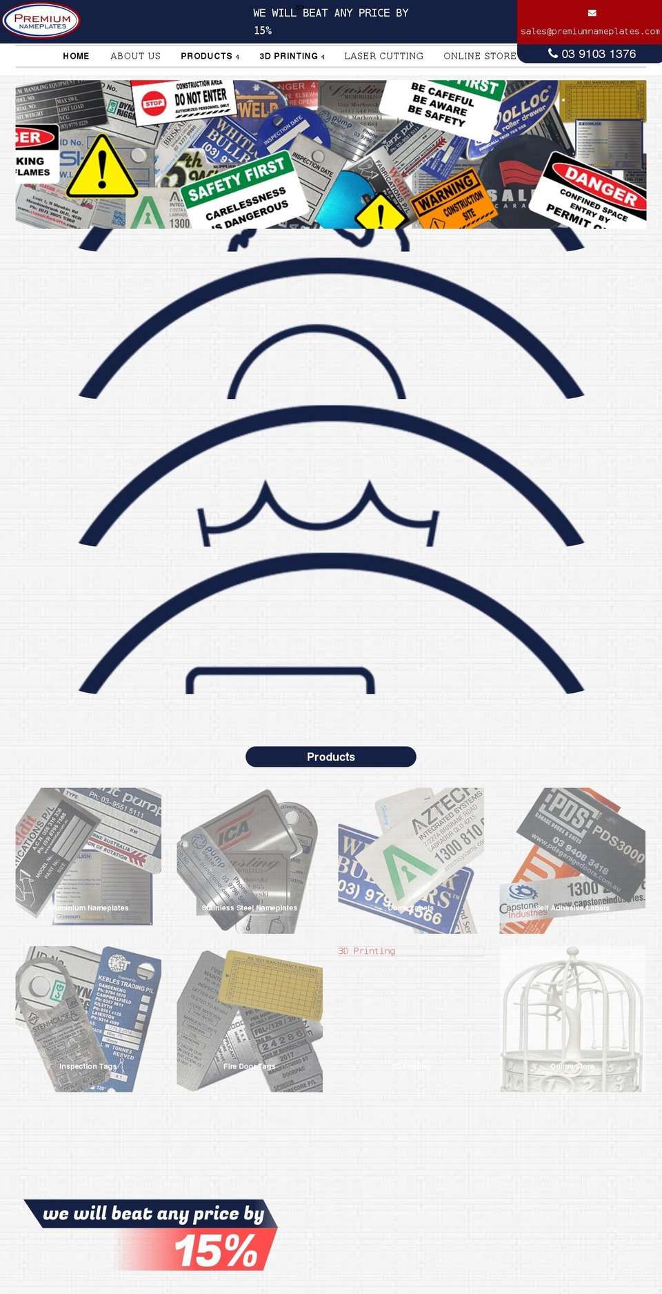 premiumnameplates.com.au shopify website screenshot