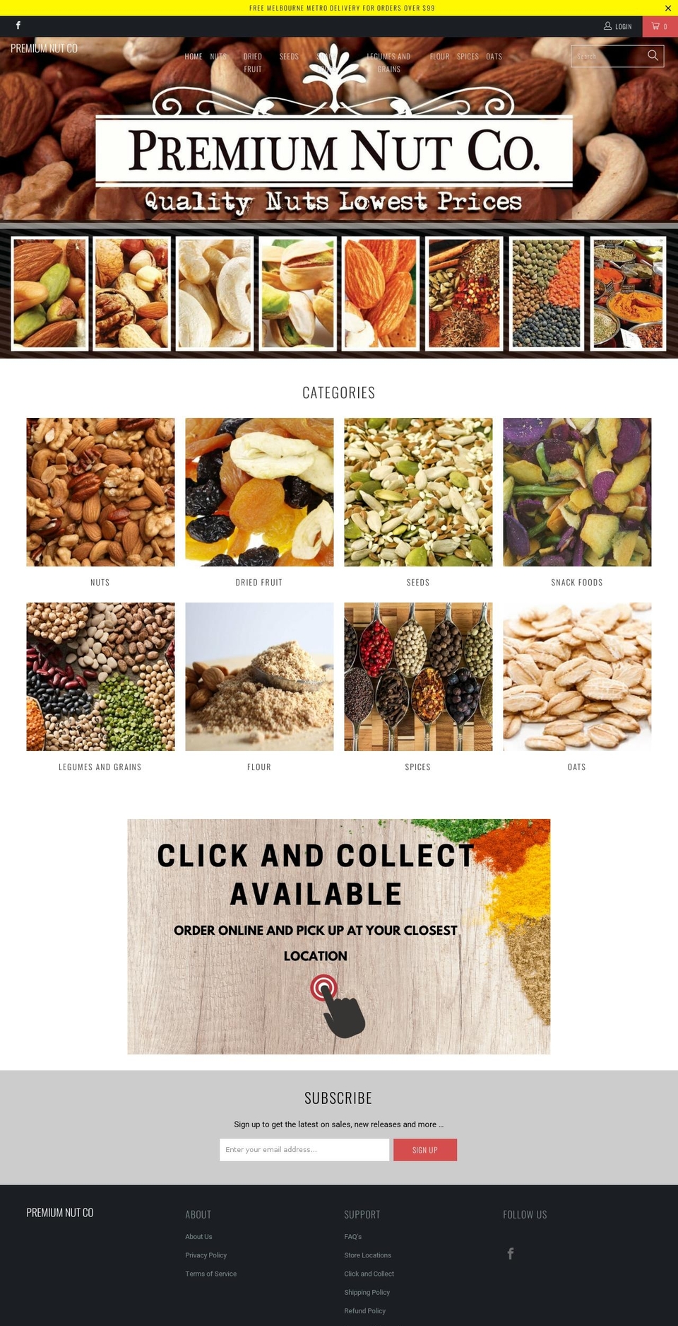 premiumnut.com.au shopify website screenshot