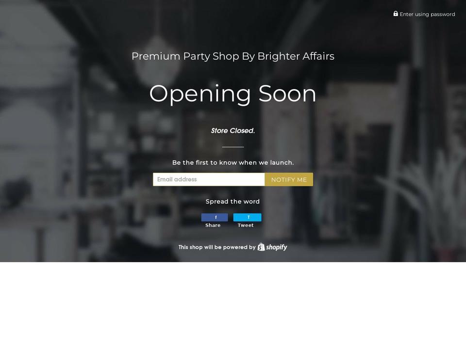 premiumpartyshop.com shopify website screenshot