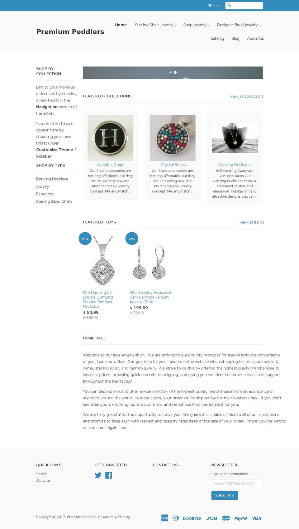 premiumpeddlers.com shopify website screenshot