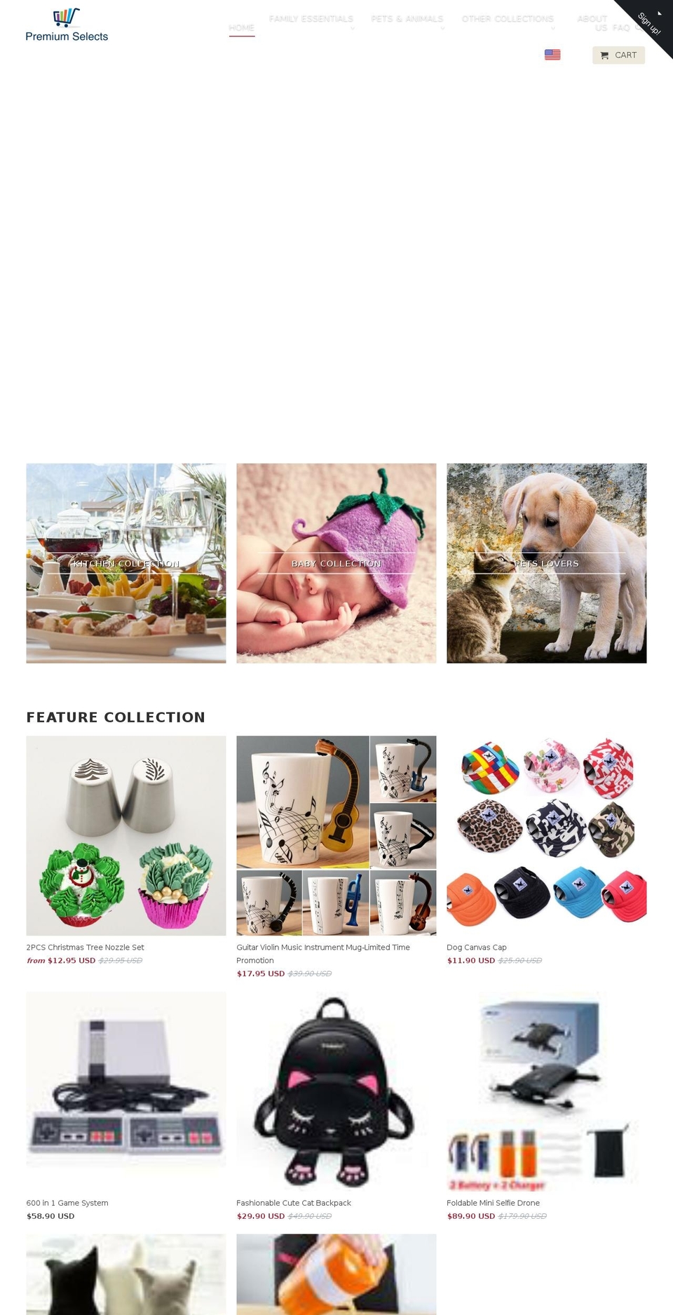 premiumselects.com shopify website screenshot