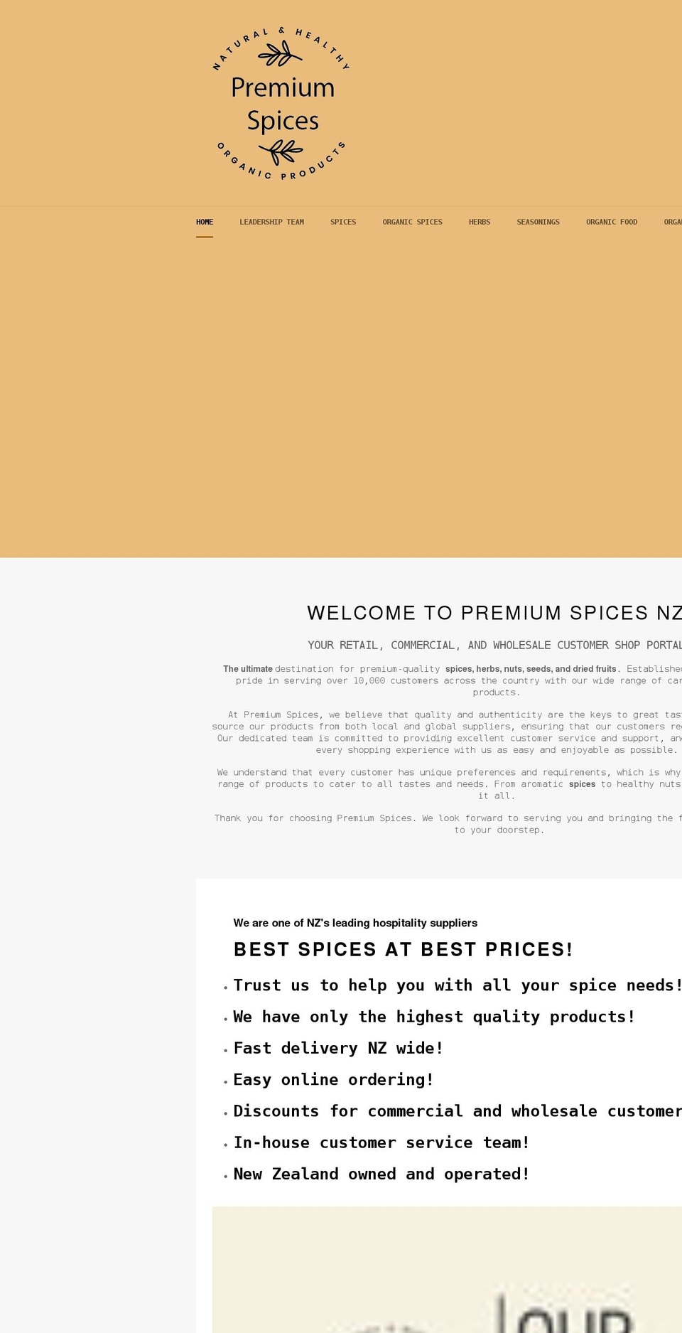 premiumspices.co.nz shopify website screenshot