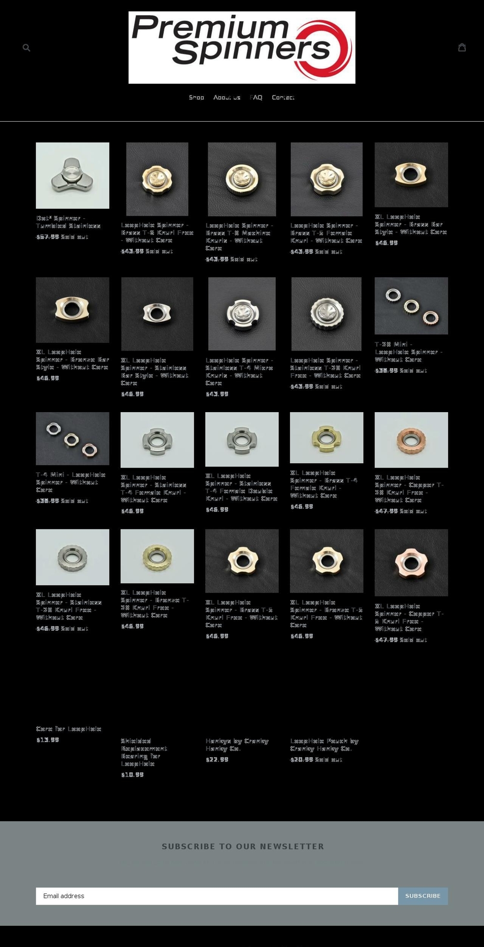 premiumspinners.com shopify website screenshot