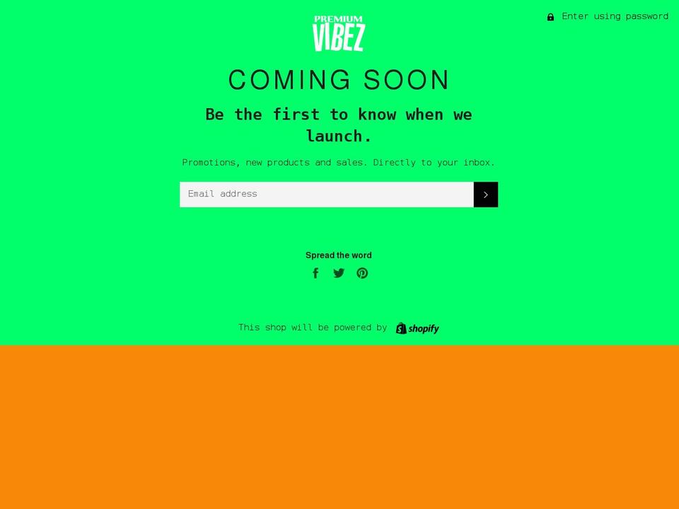 premiumvibez.com shopify website screenshot