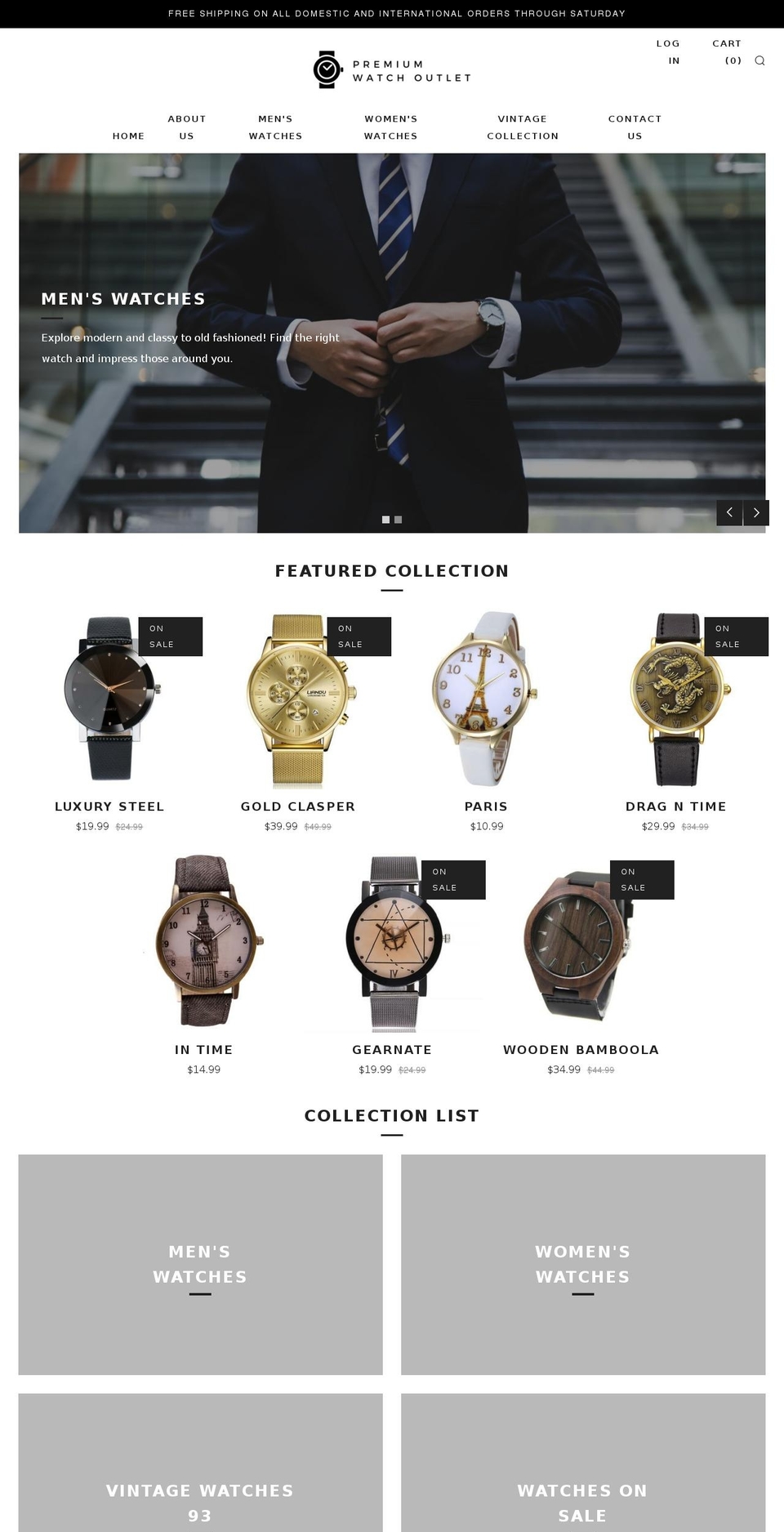 premiumwatchoutlet.com — Shopify storefront screenshot
