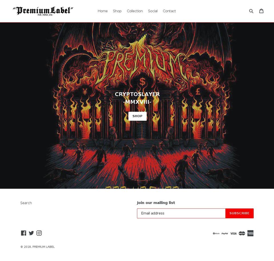 premlabel.com — Shopify storefront screenshot
