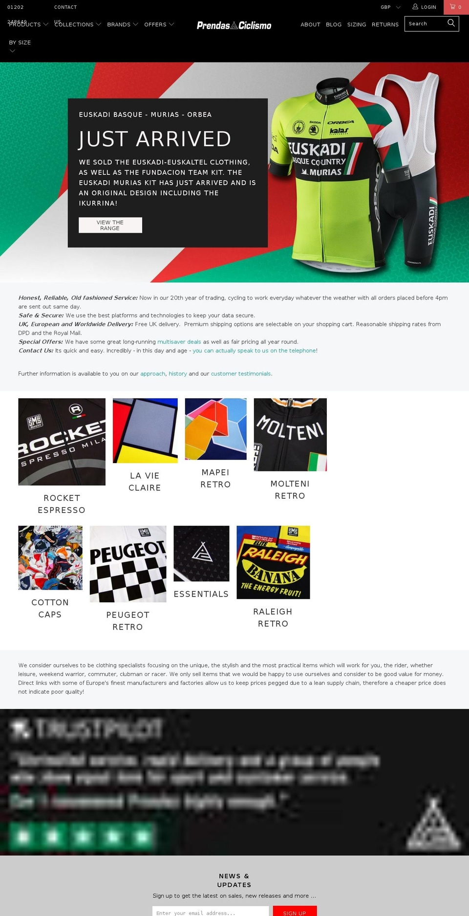 prendas.co.uk shopify website screenshot