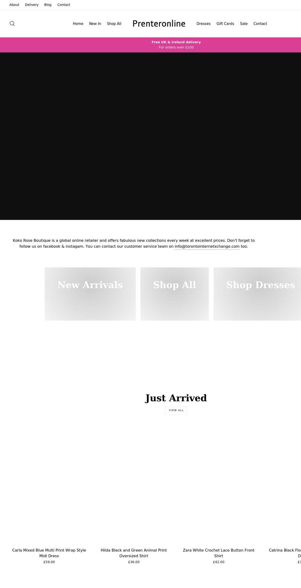 prenteronline.com shopify website screenshot