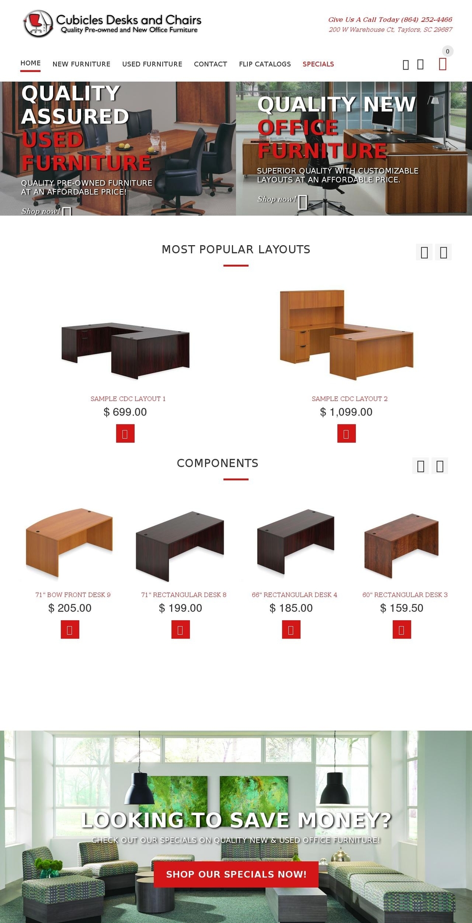 preownedcubiclesdesksandchairs.com shopify website screenshot