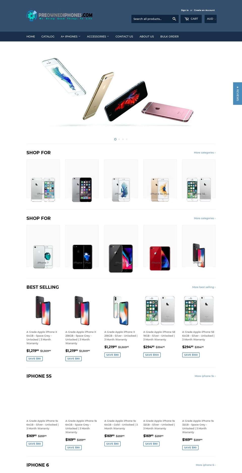 preownediphones.com — Shopify storefront screenshot