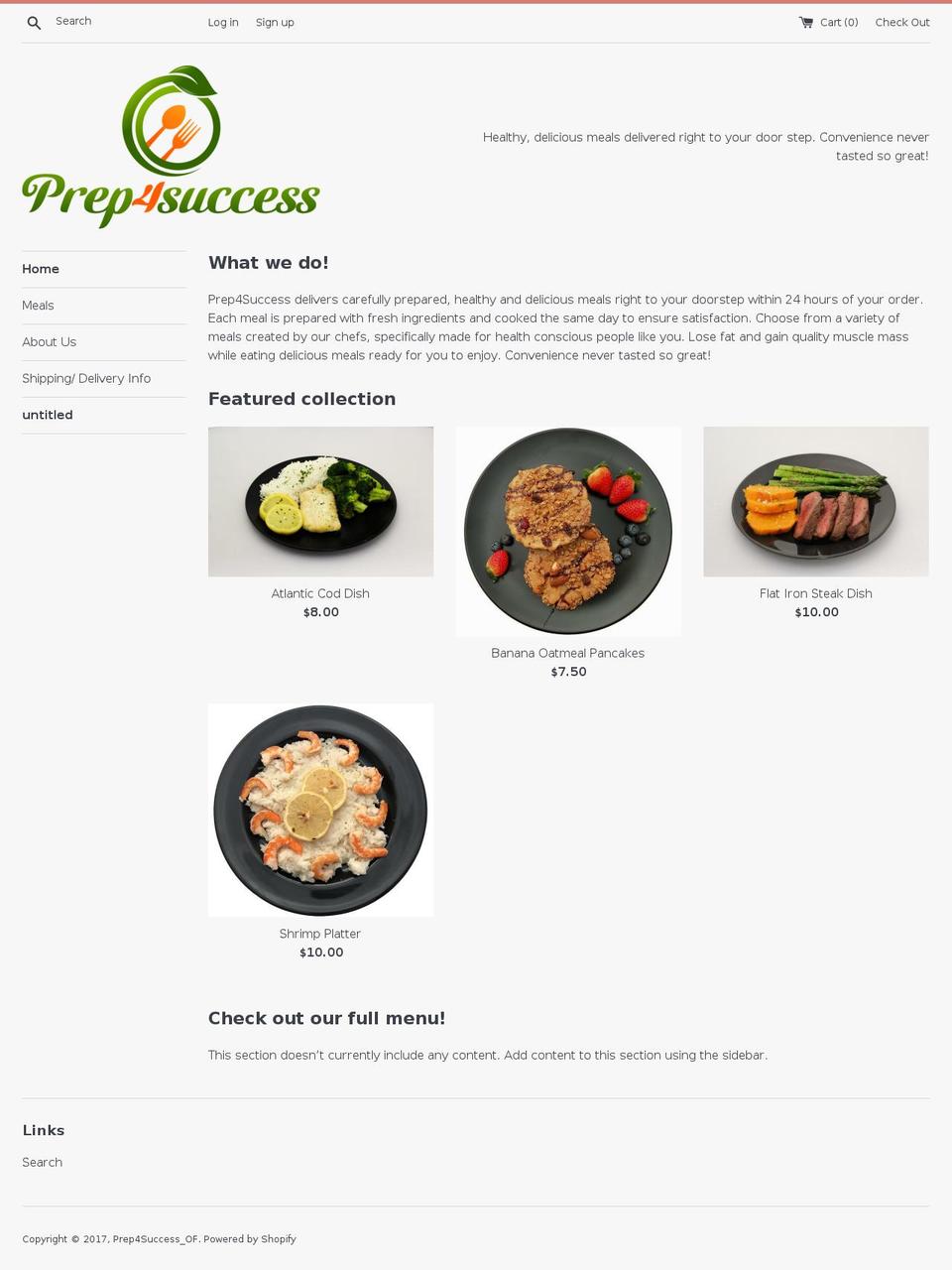 prep4success.net shopify website screenshot