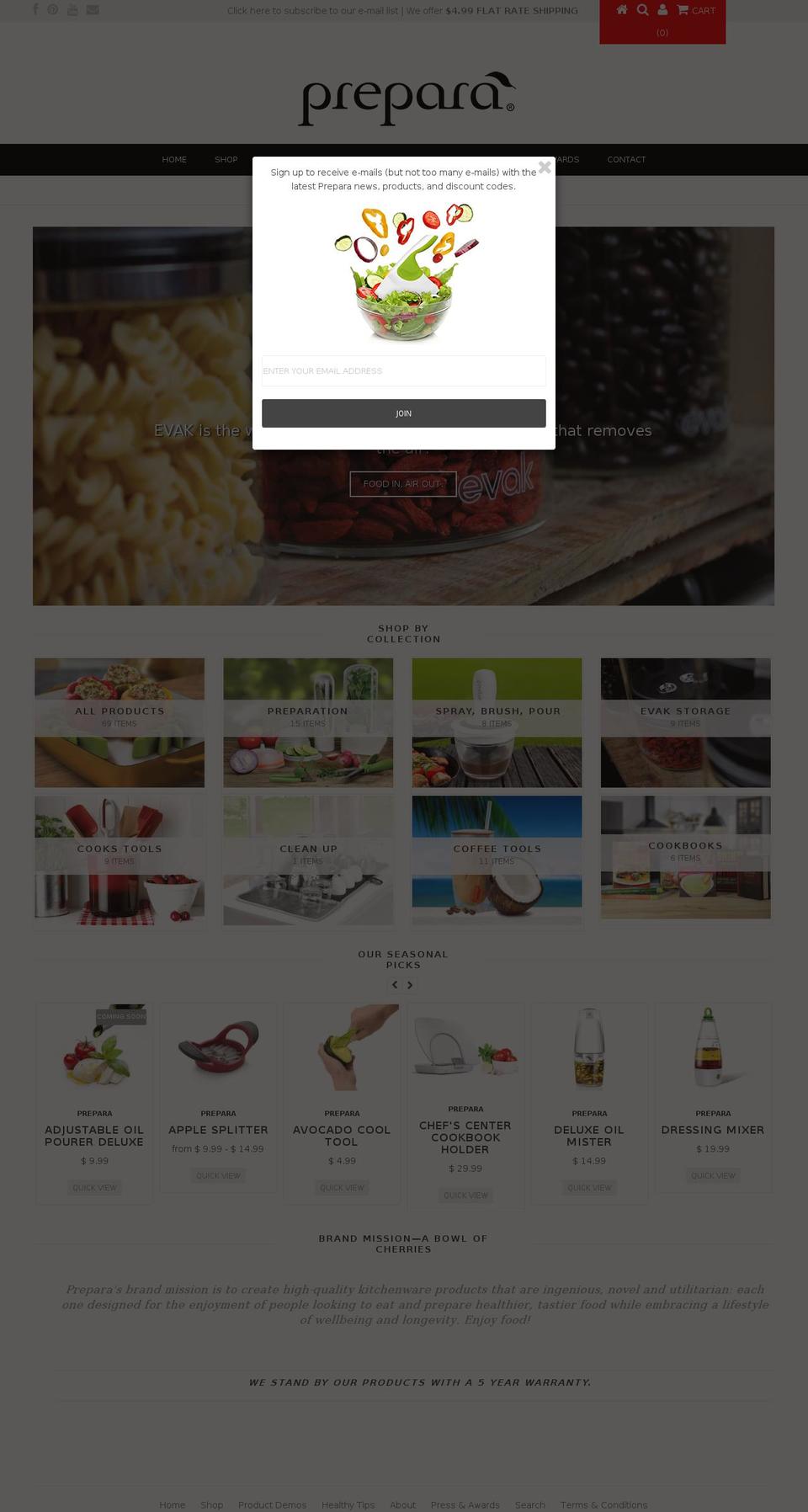 prepara.com shopify website screenshot