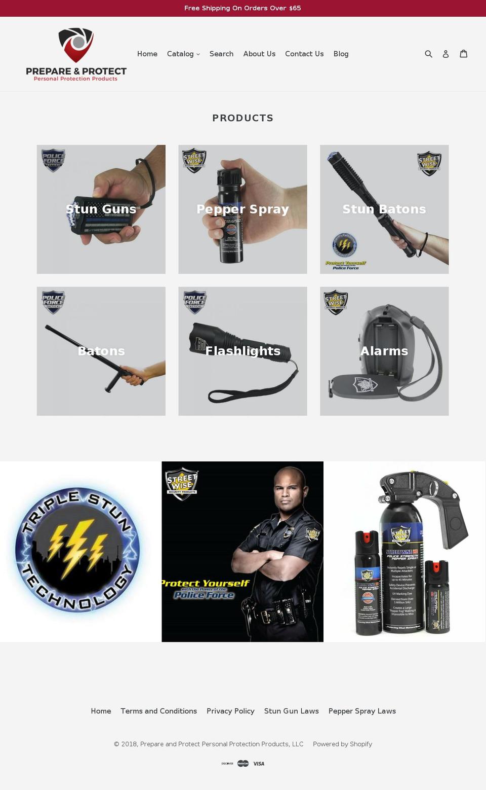 prepareandprotectproducts.com — Shopify storefront screenshot